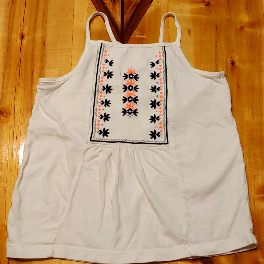 🎁 Carter's girls embroidered tank top sz 6x